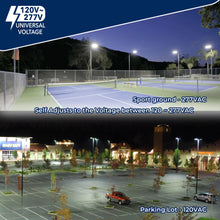 Load image into Gallery viewer, 150W LED Shoebox Parking Lot, Street Light with Inbuilt Multifunction Motion Sensor