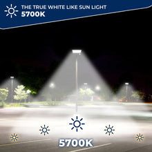 Load image into Gallery viewer, 150W LED Shoebox Parking Lot, Street Light with Inbuilt Multifunction Motion Sensor
